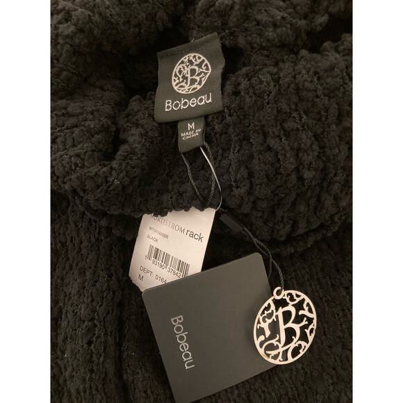 Bobeau Women's Popcorn Turtleneck Sweater Medium Black NWT Bubble Plush High Low - Picture 4 of 6